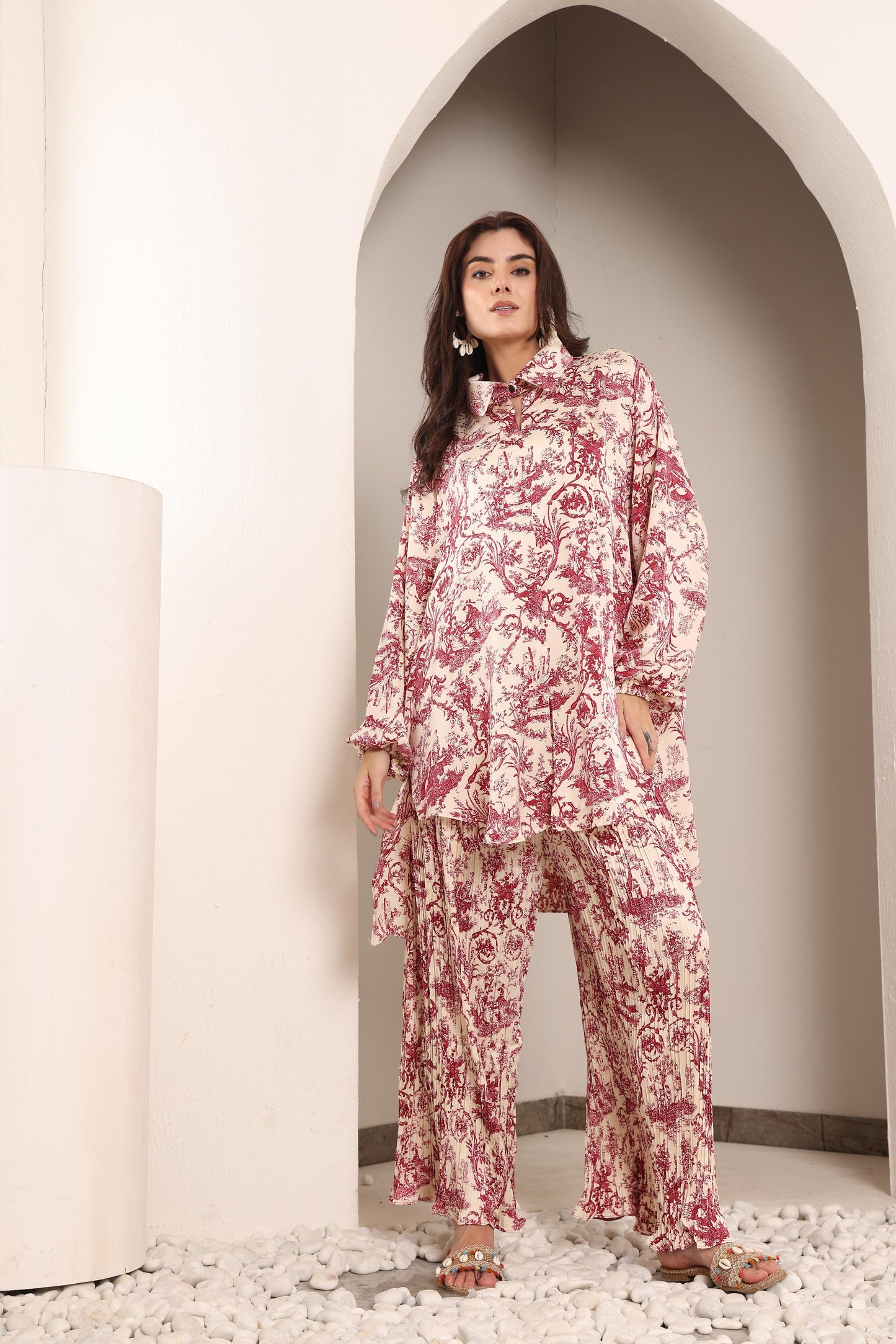 ELLA LONG SHIRT COORD SET WITH LONG SHIRT